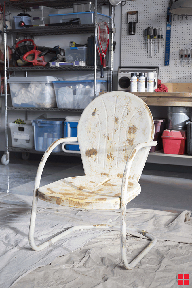 Stops Rust Metal Chair Makeover Before